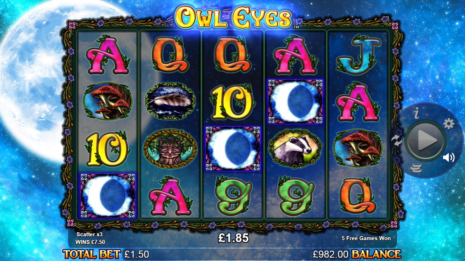Owl Eyes Free Spins Trigger