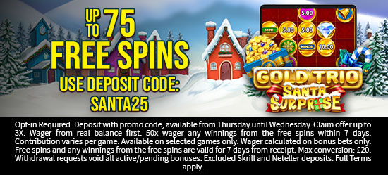 Up to 75 Free Spins