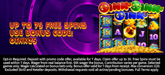 Up to 75 Free Spins