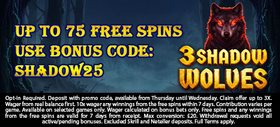 Up to 75 Free Spins