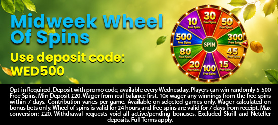 Midweek wheel of prizes